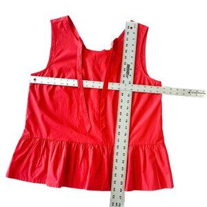 NWT J.Crew Ruffle-Hem Top bow back detail - Red Sz L